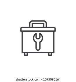 Toolbox outline icon. linear style sign for mobile concept and web design. tool kit box repair construction simple line vector icon. Symbol, logo illustration. Pixel perfect vector graphics