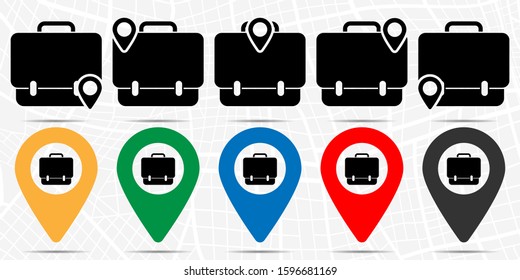 Toolbox, portfolio, bag icon in location set. Simple glyph, flat illustration element of education theme icons