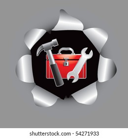 toolbox ripped paper hole