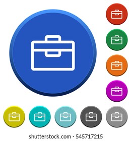 Toolbox round color beveled buttons with smooth surfaces and flat white icons