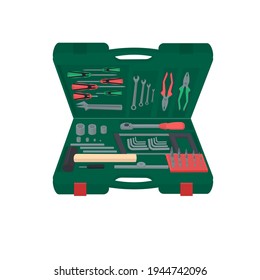 Toolbox. A set of tools. Instruments, vector illustration