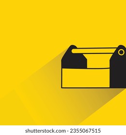 toolbox with shadow on yellow background