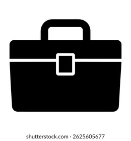 Toolbox Silhouette black vector. tool box
