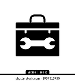 Toolbox Silhouette icon vector, illustration logo template in trendy style. Suitable for many purposes.