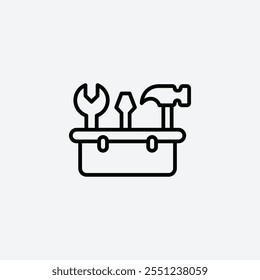 Toolbox thin liner icon isolated.