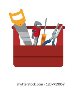 toolbox with tools icons