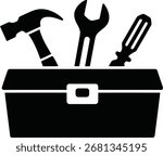 Toolbox with tools. Repair toolbox. Maintenance toolbox.