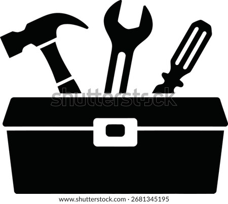 Toolbox with tools. Repair toolbox. Maintenance toolbox.