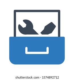 toolbox vector glyph color icon 