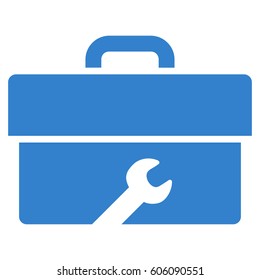 Toolbox vector icon. Flat cobalt symbol. Pictogram is isolated on a white background. Designed for web and software interfaces.