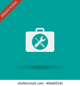Toolbox vector icon. Flat design style eps 10