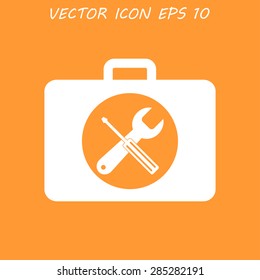 Toolbox vector icon. Flat vector illustrator Eps