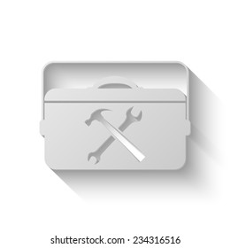 toolbox vector icon - paper illustration