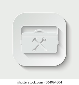 toolbox vector icon - paper illustration
