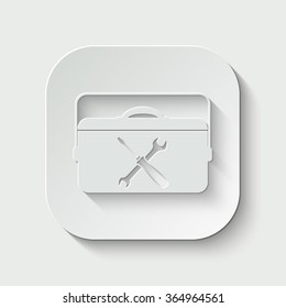 toolbox vector icon - paper illustration