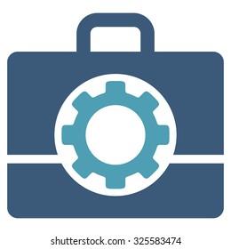 Toolbox vector icon. Style is bicolor flat symbol, cyan and blue colors, rounded angles, white background.