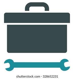 Toolbox vector icon. Style is bicolor flat symbol, soft blue colors, rounded angles, white background.