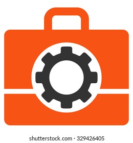 Toolbox vector icon. Style is bicolor flat symbol, orange and gray colors, rounded angles, white background.