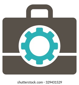 Toolbox vector icon. Style is bicolor flat symbol, grey and cyan colors, rounded angles, white background.