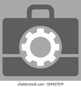 Toolbox vector icon. Style is bicolor flat symbol, dark gray and white colors, rounded angles, silver background.
