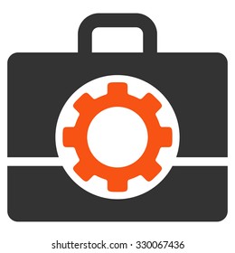 Toolbox vector icon. Style is bicolor flat symbol, orange and gray colors, rounded angles, white background.