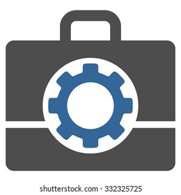 Toolbox vector icon. Style is bicolor flat symbol, cobalt and gray colors, rounded angles, white background.