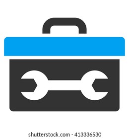 Toolbox vector icon. Style is bicolor flat icon symbol, blue and gray colors, white background.