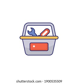 Ilustración de estilo de icono del vector del cuadro de herramientas. Archivo EPS 10