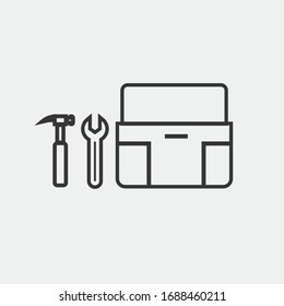 toolbox vector icon with wrench and hammer equipment
