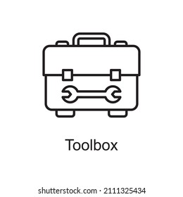 Ilustración de diseño de iconos del vector del cuadro de herramientas. Símbolo de mejoras en el hogar sobre el fondo blanco Archivo EPS 10