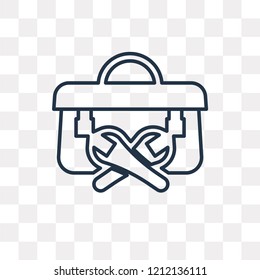 Toolbox vector outline icon isolated on transparent background, high quality linear Toolbox transparency concept can be used web and mobile