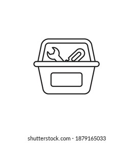 Toolbox Vector Outline Icon Style Illustration. EPS 10 File 