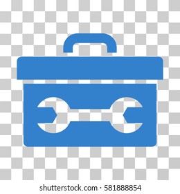 Toolbox vector pictograph. Illustration style is a flat iconic cobalt symbol on a transparent background.