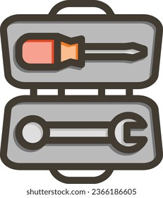 Toolbox Vector Thick Line Filled Colors Icon For Personal And Commercial Use.

