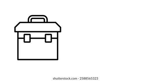 Toolbox vectors icons set in filled and strokes on white background