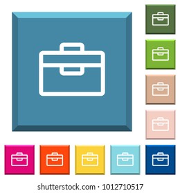 Toolbox white icons on edged square buttons in various trendy colors