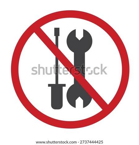 Tool-free installation sign, vector, icon.