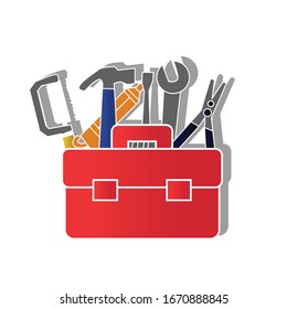Toolkit concept on white background. Creative idea design. Flat vector illustration for template, brochure or presentation.