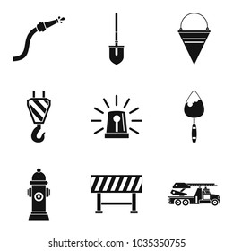 Toolkit icons set. Simple set of 9 toolkit vector icons for web isolated on white background