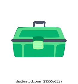 caricatura de caja de herramientas. martillo de servicio, hogar mecánico, símbolo de caja de herramientas del kit de herramientas del día de construcción. ilustración vectorial de símbolo aislado
