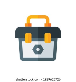 Toolkit, Toolbox Flat Icon Logo Illustration Vector Isolated. Labour Day, May Day, Industry, And Construction Icon-Set. Suitable for Web Design, Logo, App, and Upscale Your Business.