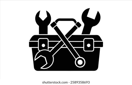 A toolkit with a wrench silhouette