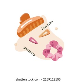 Tools and accessories for hairdresser, stylist or hair salon. Hand drawn illustration
