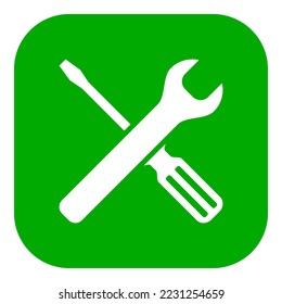 Icono de herramientas y aplicaciones en blanco