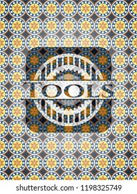 Tools arabesque badge. arabic decoration.