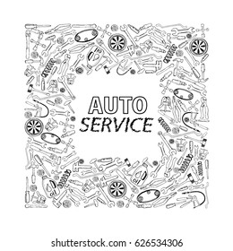 Tools for auto service. Transparent background