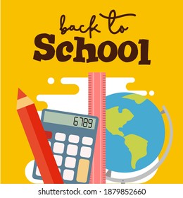 Tools Back to school student picture - Vector