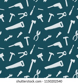 Tools background - seamless texture. DIY and woodworking tools vector.
