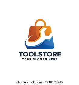 Tools Bag Gradient Logo, Mechanic, Service, Online Store Logo Design