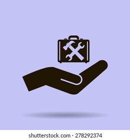 tools in the bag vector icon 